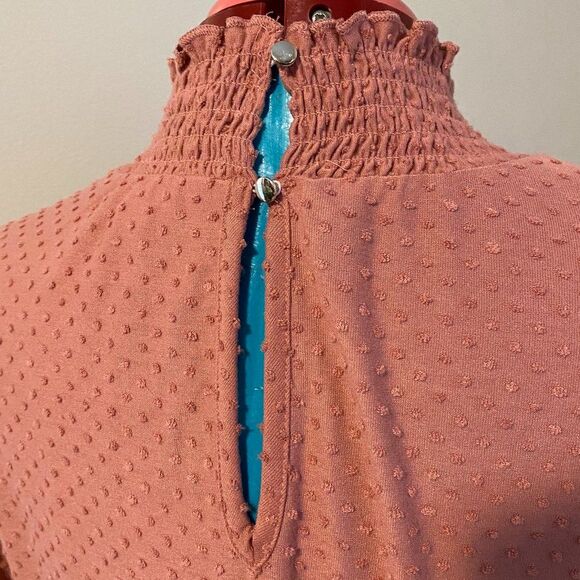 Est. 1946 Smocked Collar French Dot Boho Long Split Sleeve Dress Size L - Picture 6 of 14